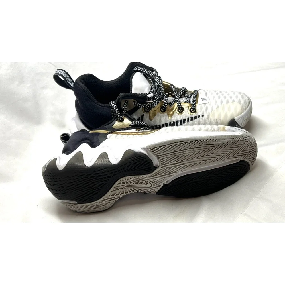 Nike Giannis Immortality Men's Basketball Sneakers White Gold Black Mesh Low Top